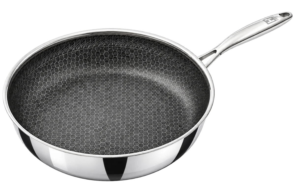 HENSSLERS BLACK LINE Hochrandpfanne mit Wabenstruktur